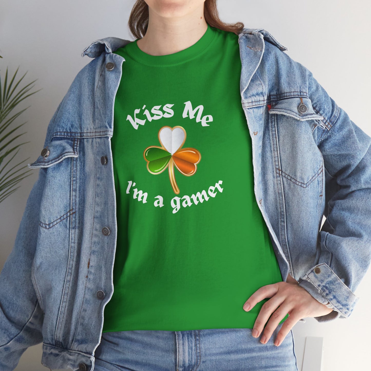 Kiss Me I'm a Gamer Unisex Heavy Cotton Tee