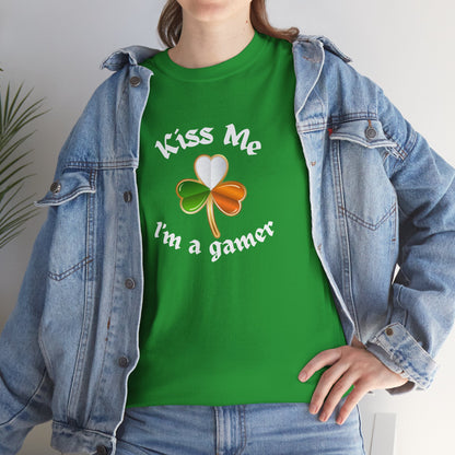 Kiss Me I'm a Gamer Unisex Heavy Cotton Tee
