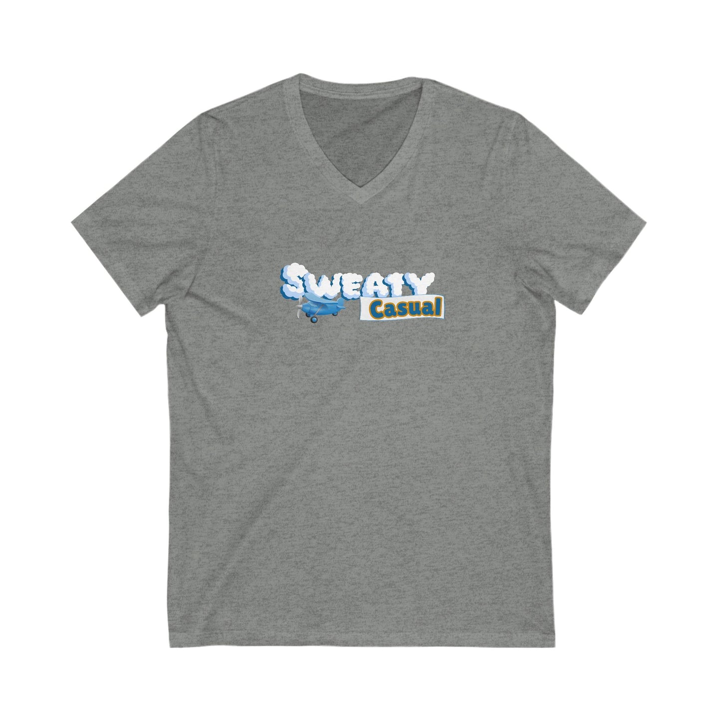 Sweaty Casual Unisex Jersey Short Sleeve V-Neck Tee (Womens)