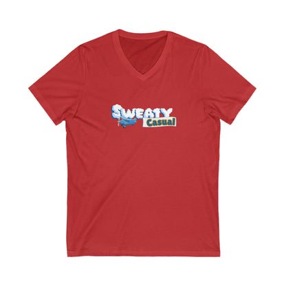 Sweaty Casual Unisex Jersey Short Sleeve V-Neck Tee (Womens)