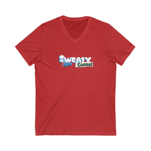 Sweaty Casual Unisex Jersey Short Sleeve V-Neck Tee (Womens)