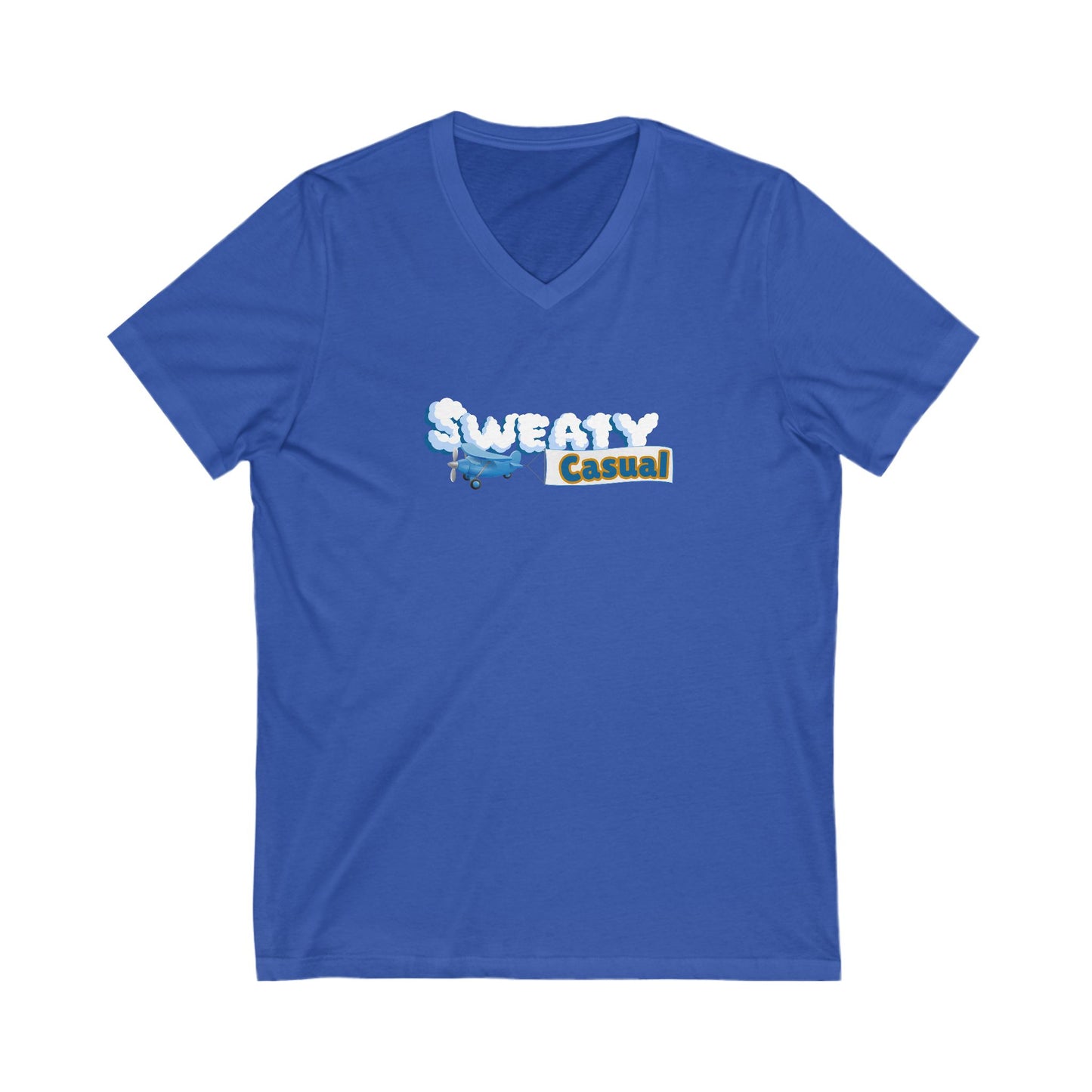 Sweaty Casual Unisex Jersey Short Sleeve V-Neck Tee (Womens)
