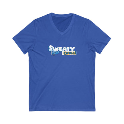 Sweaty Casual Unisex Jersey Short Sleeve V-Neck Tee (Womens)