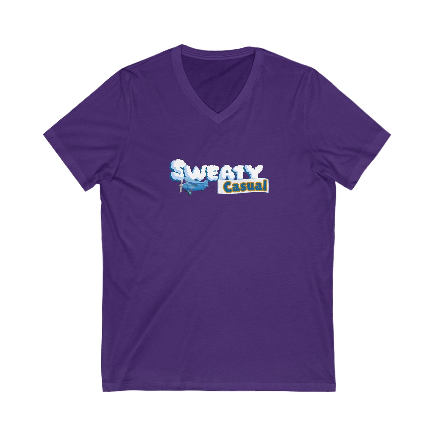 Sweaty Casual Unisex Jersey Short Sleeve V-Neck Tee (Womens)