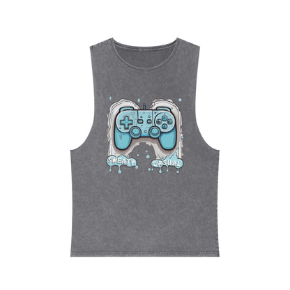 Sweaty Casual Controller Unisex Stonewash Tank Top