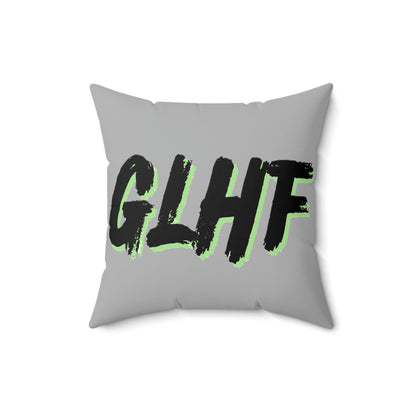 GLHF Green Polyester Square Pillow