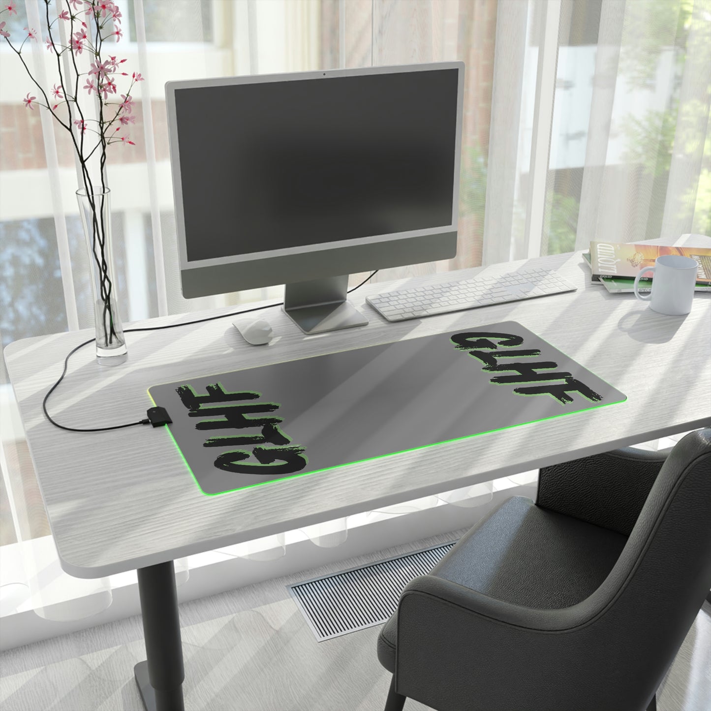 GREEN GLHF LED Gaming Mouse Pad