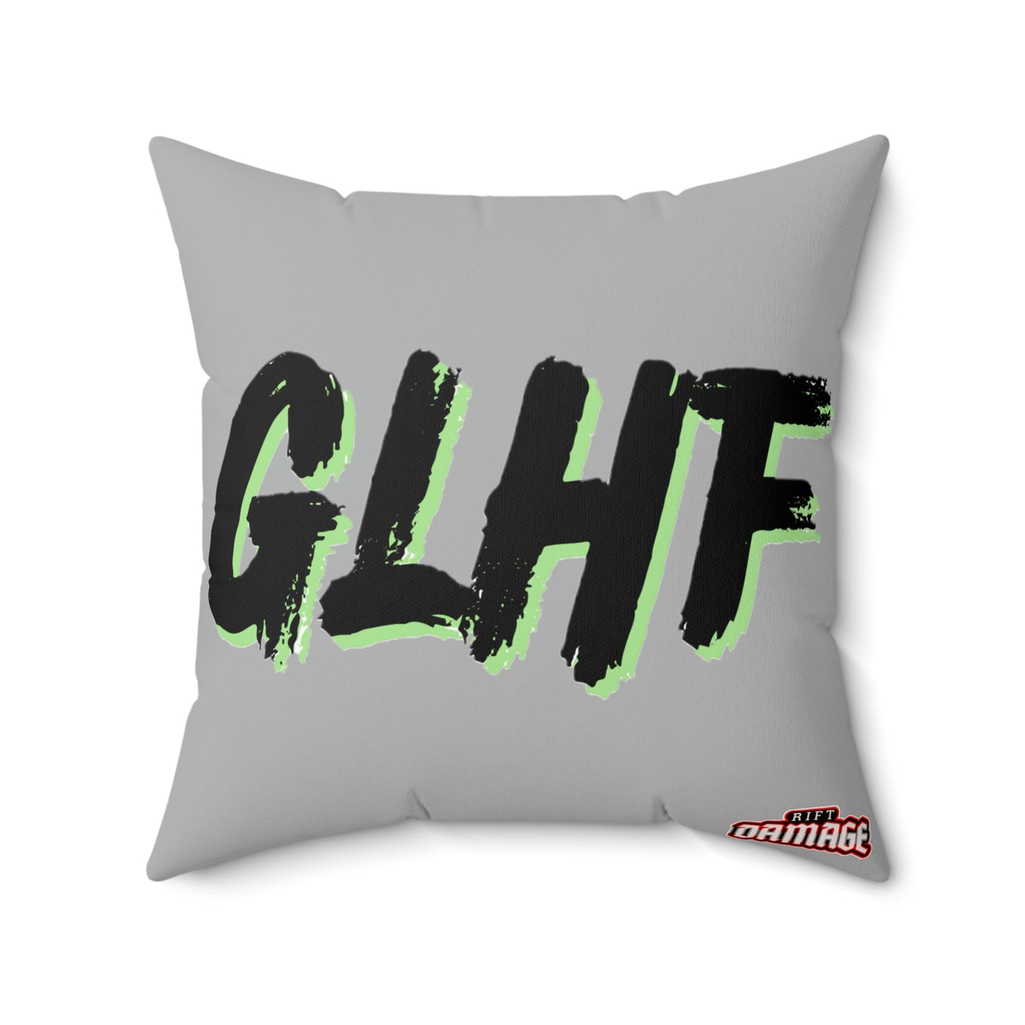 GLHF Green Polyester Square Pillow