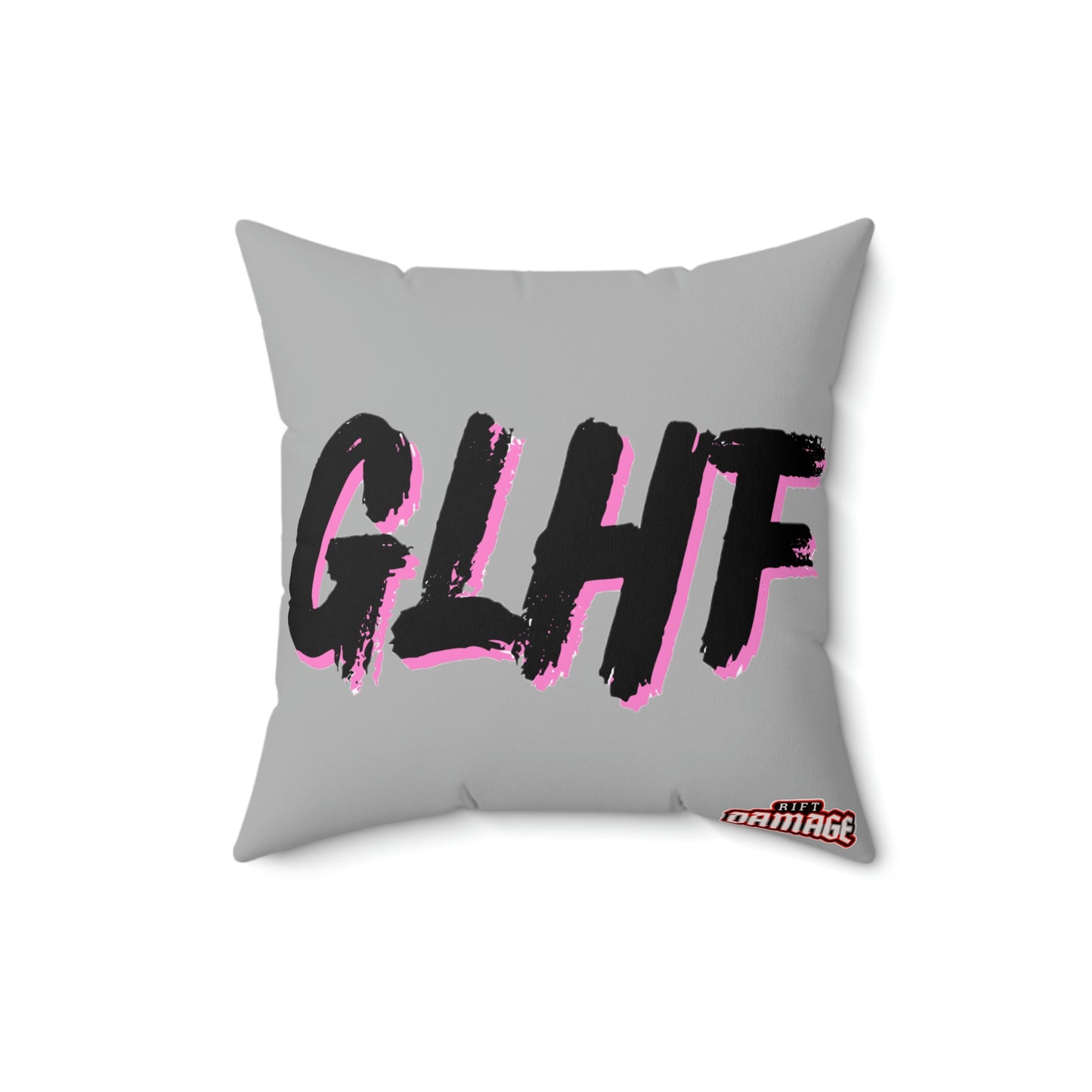 GLHF Pink Polyester Square Pillow