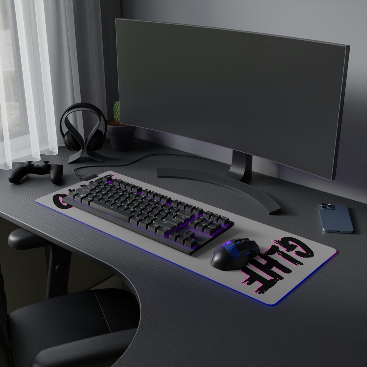 PINK GLHF LED Gaming Mouse Pad