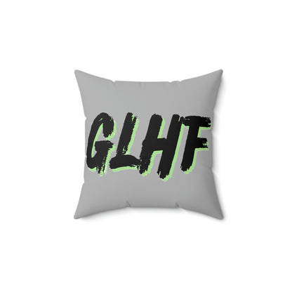 GLHF Green Polyester Square Pillow
