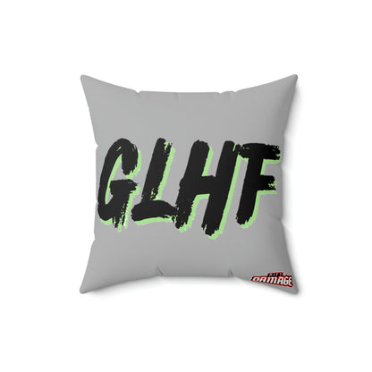 GLHF Green Polyester Square Pillow