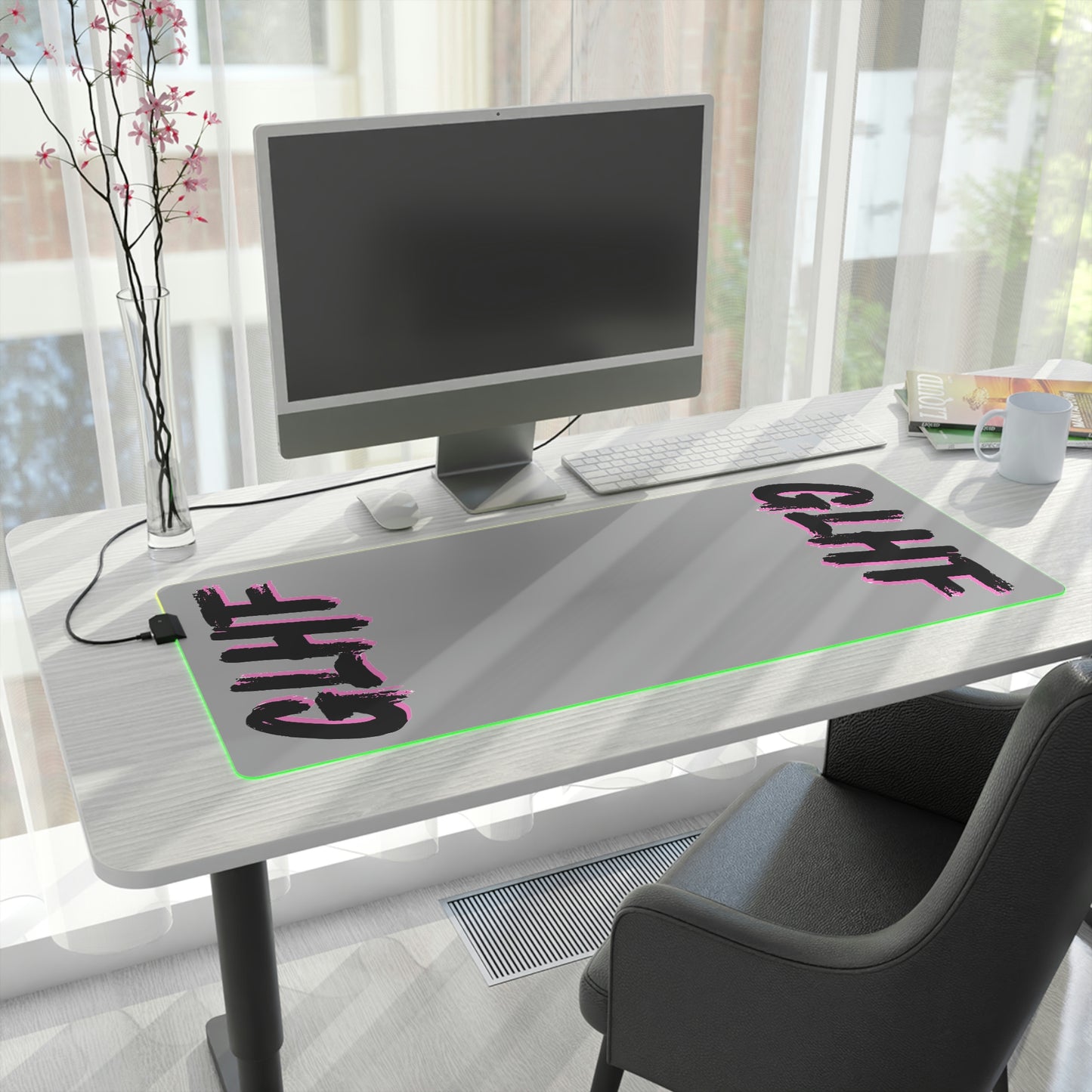 PINK GLHF LED Gaming Mouse Pad