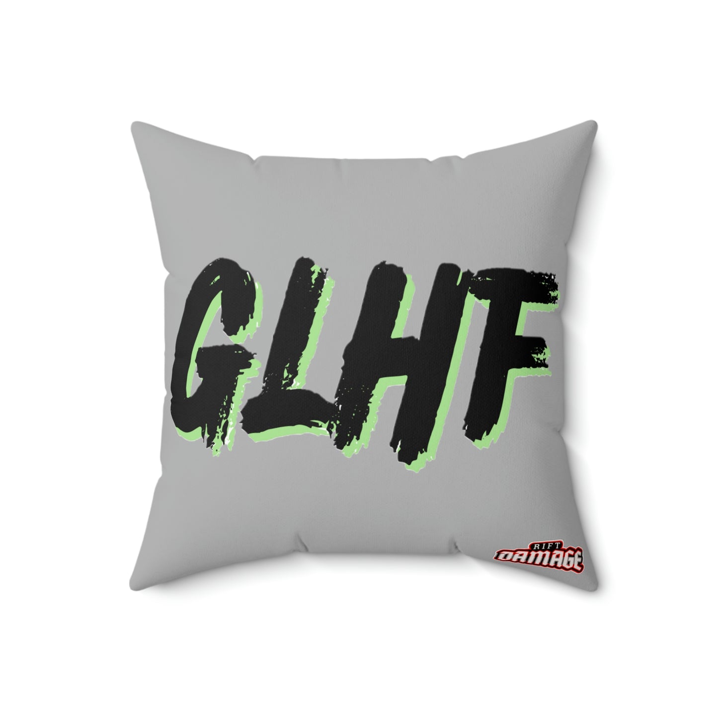GLHF Green Polyester Square Pillow