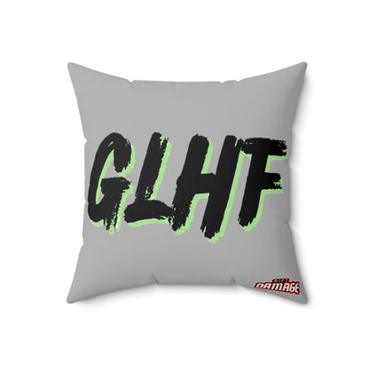 GLHF Green Polyester Square Pillow