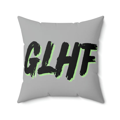 GLHF Green Polyester Square Pillow