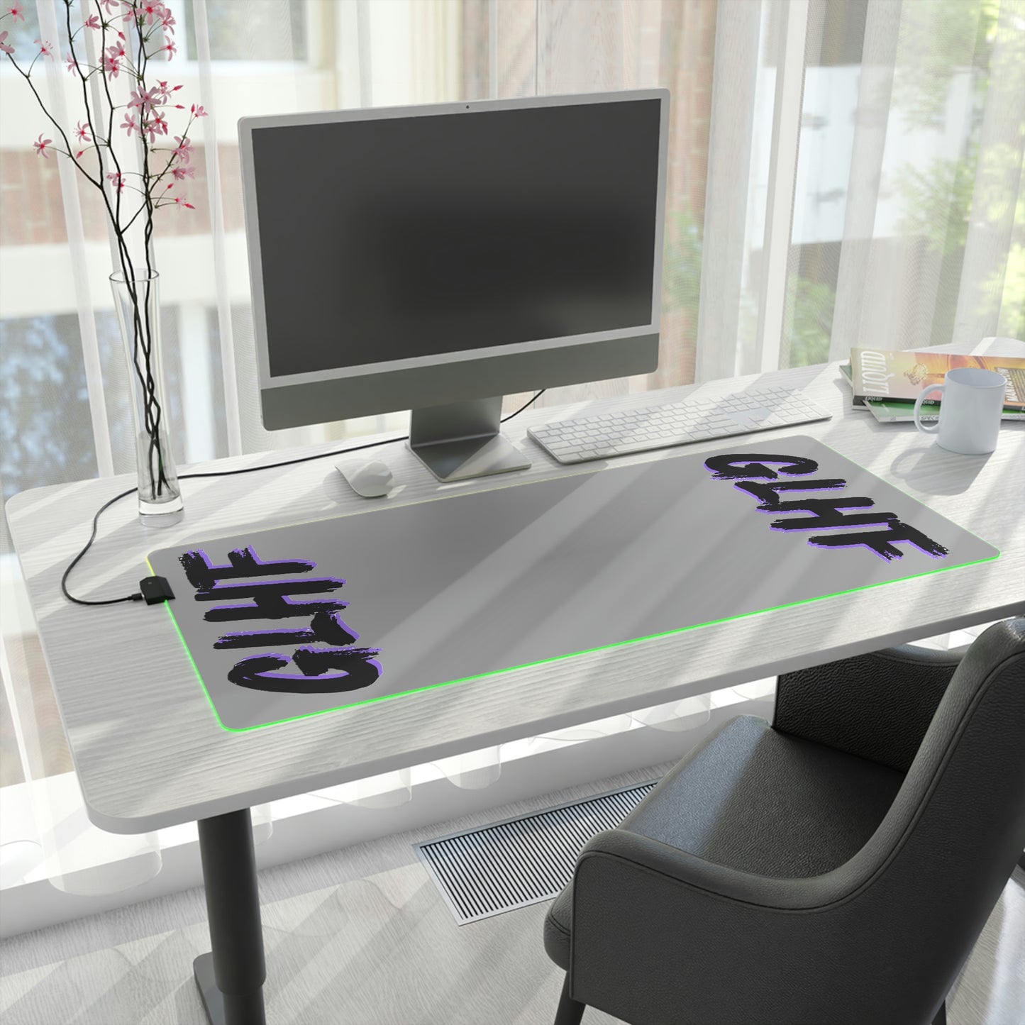 PURPLE GLHF LED Gaming Mouse Pad