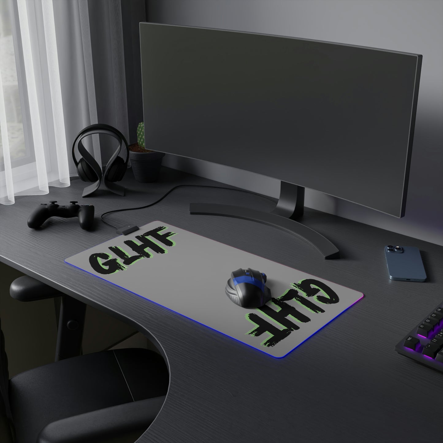 GREEN GLHF LED Gaming Mouse Pad